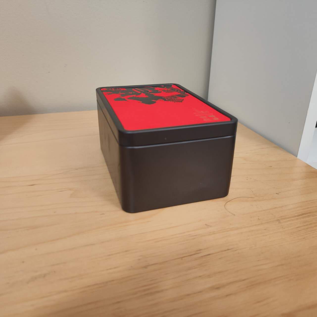 This is the tea box from another angle, a rectangular prism. I chose it because its shape is clear.